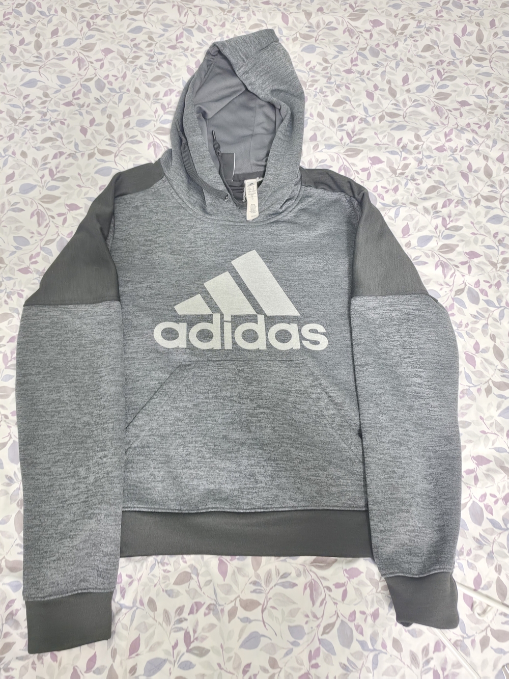adidas Gray Crewneck Hoodie with White Logo